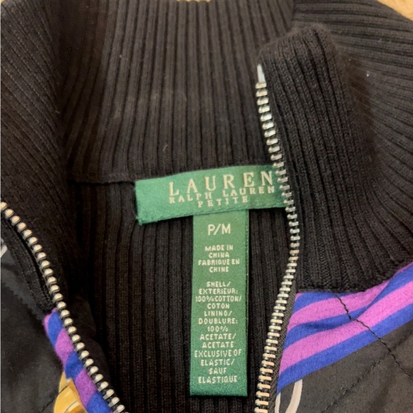 Lauren Ralph Lauren Women’s Cotton Full ZipSweat Equestrian Motif Sweater MP - Picture 3 of 6